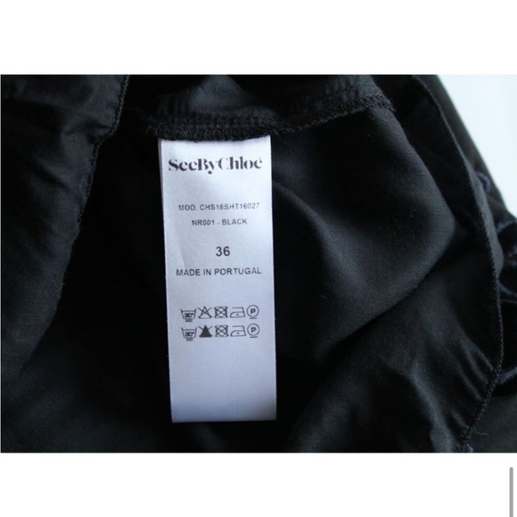 See by Chloe Broderie Anglaise Ruffle Blouse Black Navy Size FR 36/ US 4 - Picture 8 of 8